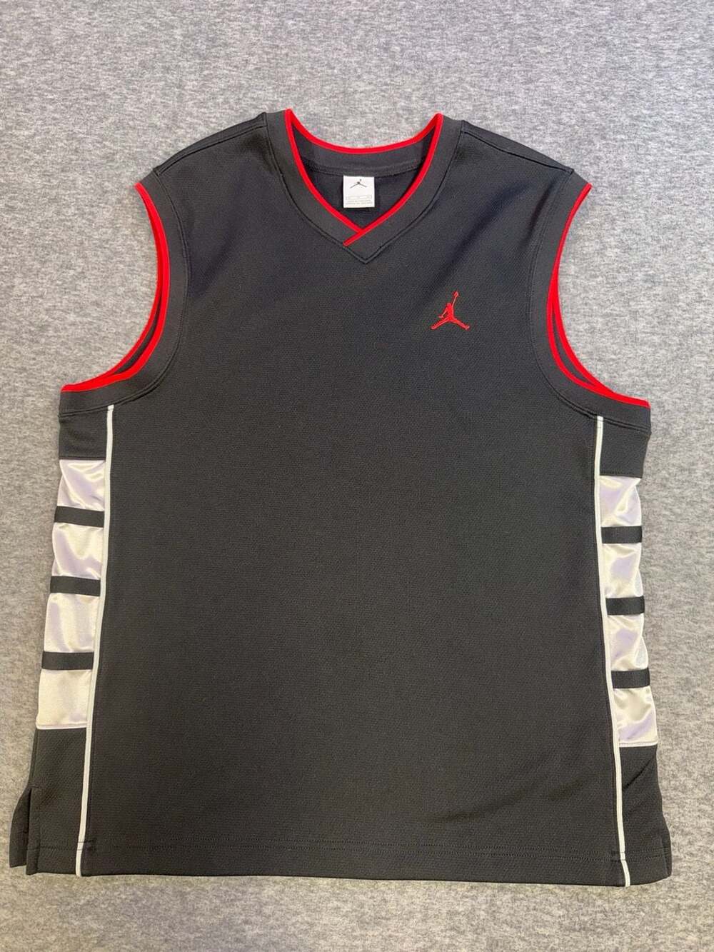 Jordan Brand Sleeveless Basketball Jersey Black Red Size XL